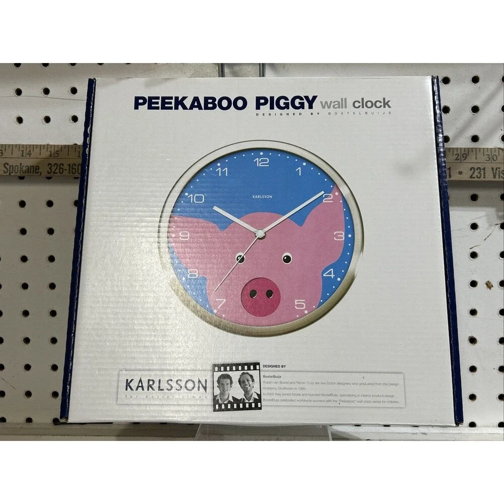 Karlsson Pig Clock NIB Retired, No Longer Available HTF! NEW!